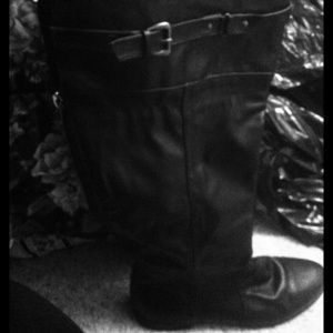 Knee High Boots w/Zipper Accent Up Back