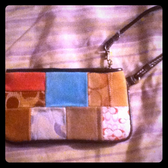 Genuine, Multi-color, small coach wristlet