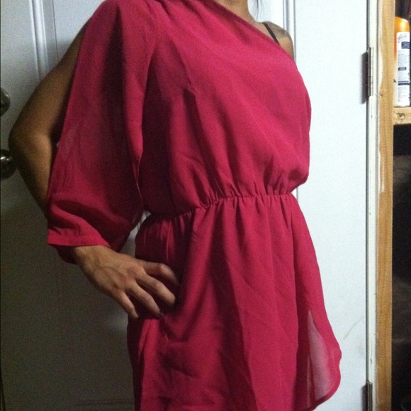 Pink One Sleeve Dress - Picture 1 of 2