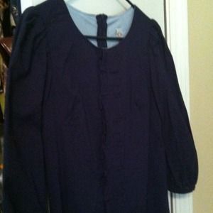 (SOLD) Pleated detail Navy dress