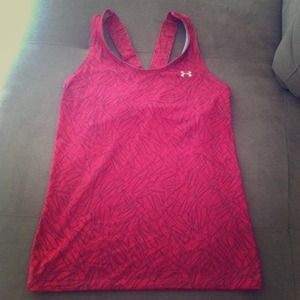 SOLD Under Armour hot pink/black athletic top
