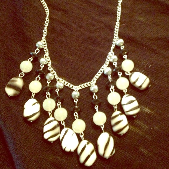 Zebra bubble statement necklace