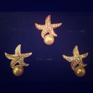 Starfish pearl ring