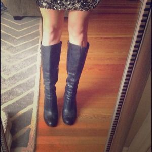Black leather boots