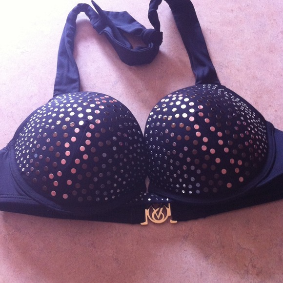 Black Victorias Secret Pushup Swimsuit Top 36D