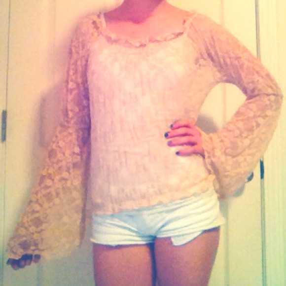 Soft Pink Lace Blouse, fits small or medium build