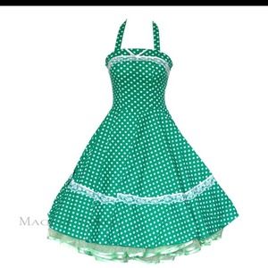 Pinup rockabilly dress green