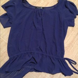 Midnight Blue Sheer Top