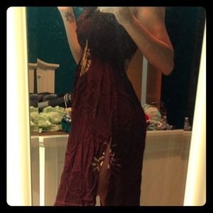 Beachy Brown Scrunch-Top Dress