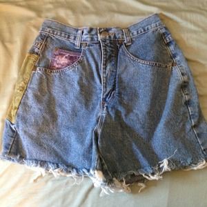 High waisted jean shorts