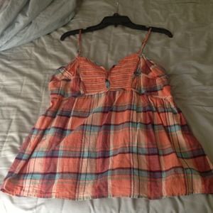 Plaid Spaghetti strap top. American Rag. XL
