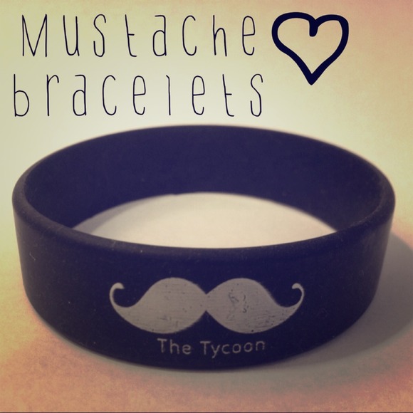 Two very cute mustache bracelets. NWOT