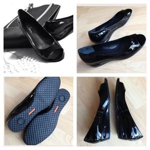 Cole Haan Nike Air black patent wedge