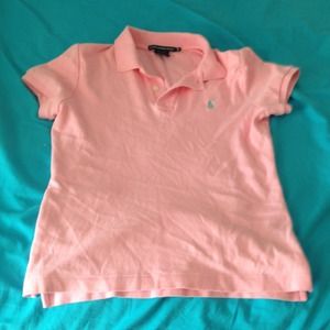 Pink polo collar shirt