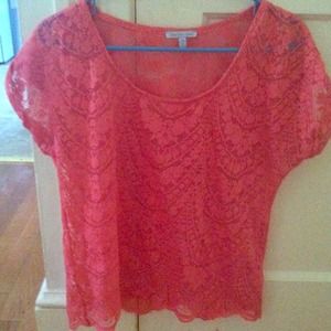 Coral, lace top from Charlotte Russe