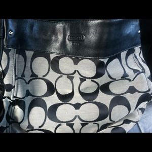 Black and White Coach Hobo Bag