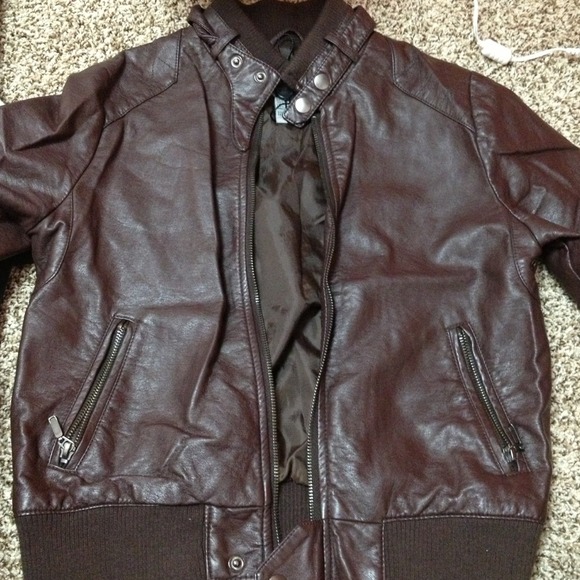 Brown faux leather jacket