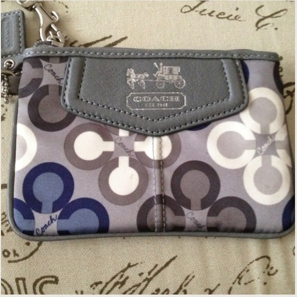Coach Clutches & Wallets - Authentic Coach wristlet! Blue, grey, and white 🌀