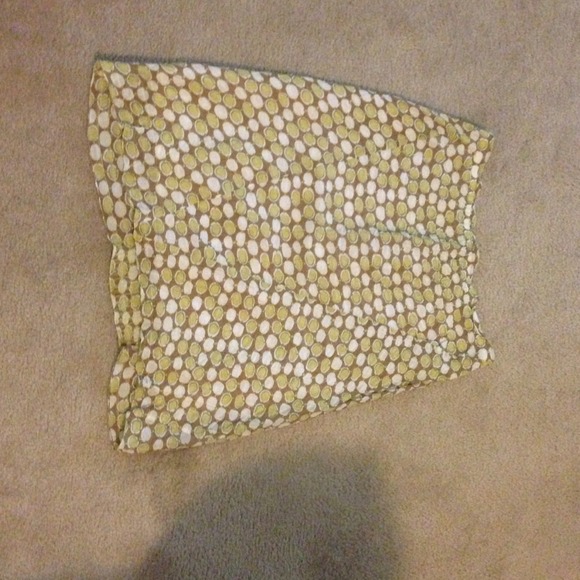 Skirt with green, white & tan pattern