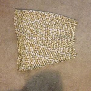 Skirt with green, white & tan pattern