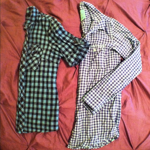 Two flannels bought from Pac Sun.