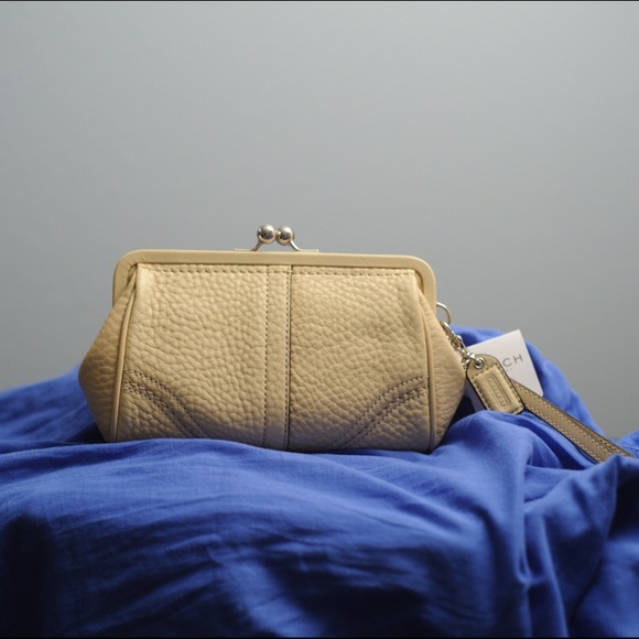 *Reserved*Coach Soho framed wristlet in Sand/beige