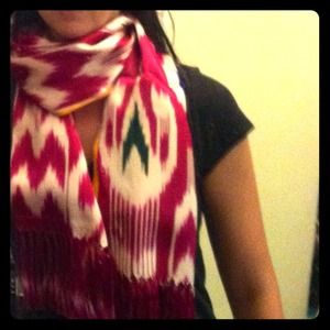Authentic Indonesian ikat-patterned scarf