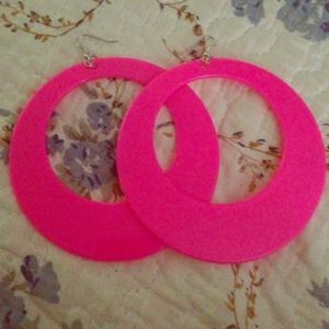 Hot pink Hoop Earrings