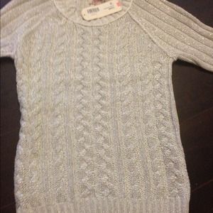 Silver Glitter 3/4 Sleeves Sweater Top