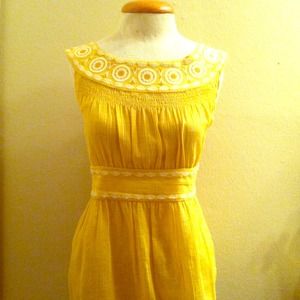 yellow cream flowers- size 12 & pink blouse