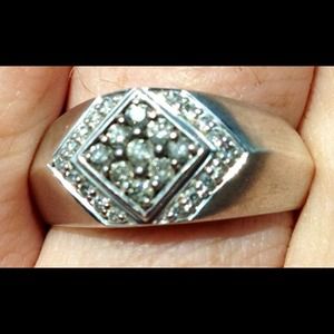 Silver with 1/2 caret diamonds