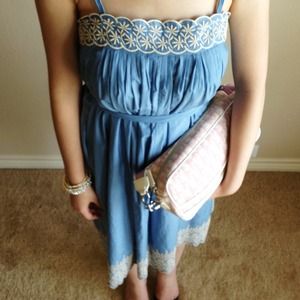 Banana Republic Dresses & Skirts - Banana Republic Blue Dress Embroidery Banana Republic Dresses & Skirts - Banana Republic Blue Dress Embroidery