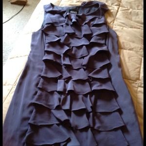 Silk ruffle front dress