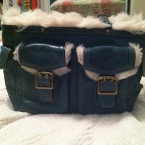 Gorgeous Coach Bag with Rabbit Fur