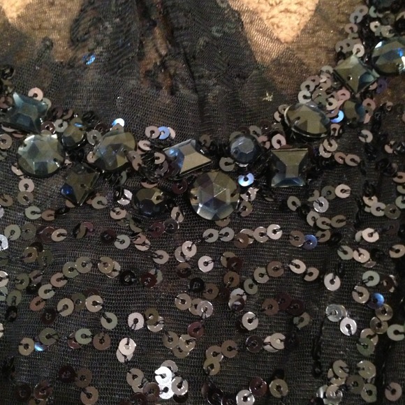 Navy sheer sequin top - Picture 2 of 3