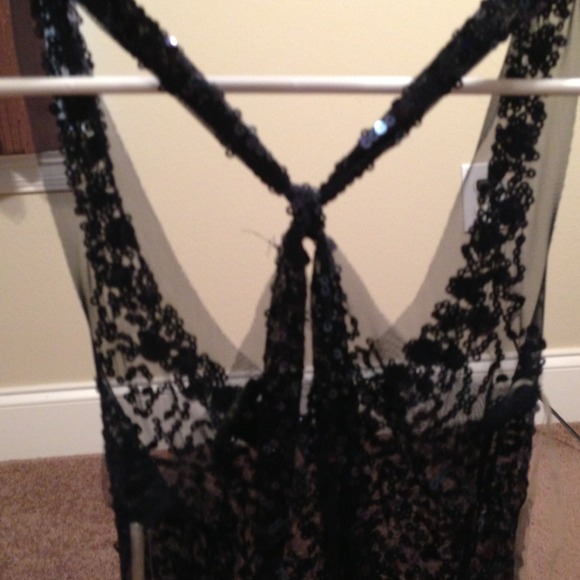 Navy sheer sequin top - Picture 3 of 3