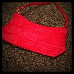 Deep red silk small purse