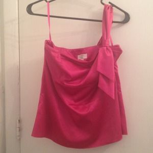 Like new Ann Taylor loft pink satin one strap top