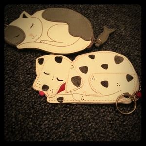 BUNDLE OF CUTE SLEEPING CAT AND DOG MINI WALLETS