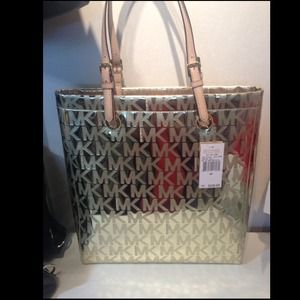 MICHAEL KORS NWT gold metallic tote