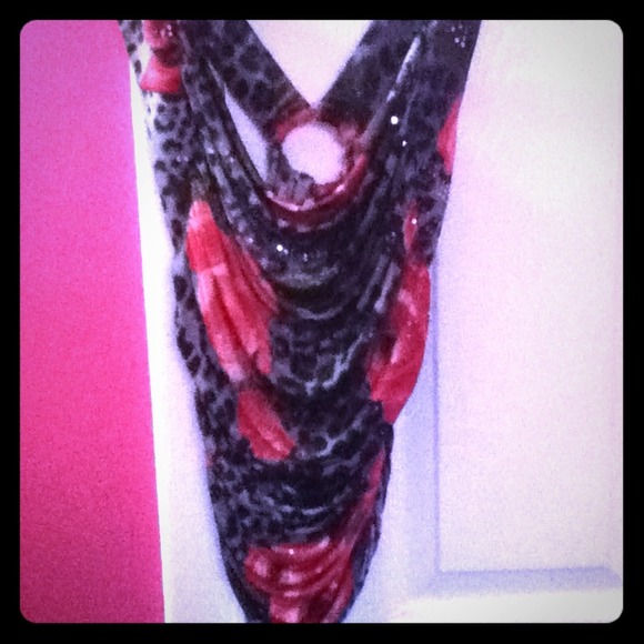 cheetah and rose pattern cut out top