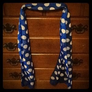 Vintage blue&white polka dot scarf