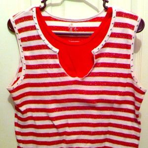 💫Reduced💫💄🌹🎯Red- white stripes top