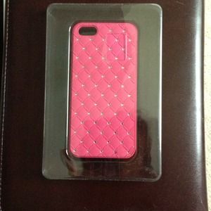 Iphone5 cover pink with rhinestones SOLD!!!
