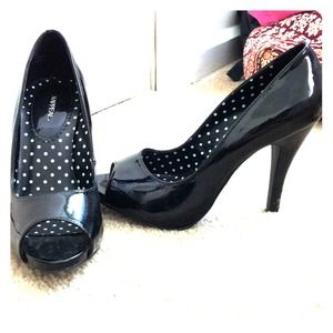 Shiny Peep Toe Heels