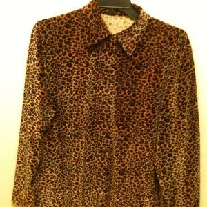 Velvety animal print shirt