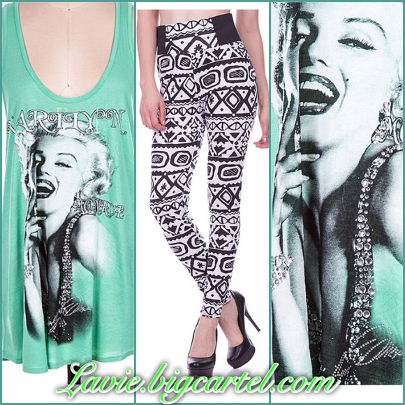 Aztec Legging & Marilyn Monroe Racerback Tee!