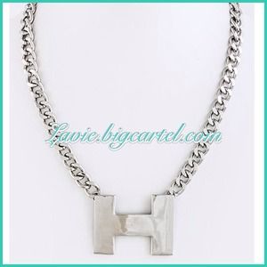 Hermes Inspired Silver Link Necklace