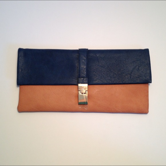 Ginger and Navy color block clutch - Picture 1 of 1