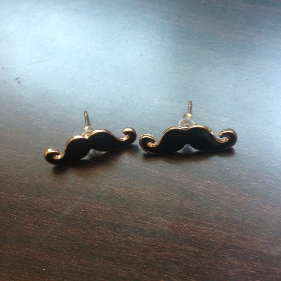 Mustache earrings